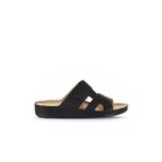 Bueno Shoes Siyah Baskılı Deri Erkek Düz Terlik 25mt2411