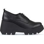Bueno Shoes Siyah Deri Kadın Dolgu Topuklu Ayakkabı 01WZ8400 01WZ8400