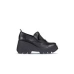 Bueno Shoes Siyah Deri Kadın Dolgu Topuklu Ayakkabı 01WZ8401