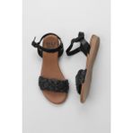 Bueno Shoes Siyah Deri Kadın Düz Sandalet 01WU7450 01WU7450