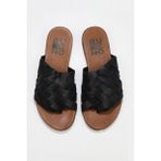 Bueno Shoes Siyah Deri Kadın Parmak Arası Terlik