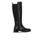 Bueno Shoes Siyah Flotter Deri Kadın Düz Çizme 33wc1170