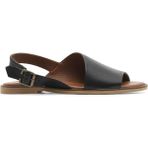 Bueno Shoes Siyah Khv-Bej Deri Kadın Düz Sandalet 01WA5700 01WA5700