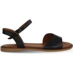Bueno Shoes Siyah Khv-Bej Deri Kadın Düz Sandalet 01WA5704 01WA5704