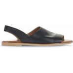 Bueno Shoes Siyah Khv-Bej Deri Kadın Düz Sandalet 01WA5706 01WA5706