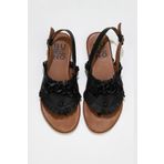 Bueno Shoes Siyah Khv-bej Deri Kadın Sandalet 01WU7440
