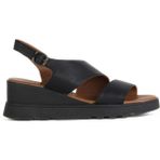 Bueno Shoes Siyah Khv Deri Kadın Dolgu Topuklu Sandalet 01WY8602 01WY8602