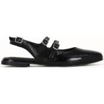 Bueno Shoes Siyah Rugan Deri Kadın Düz Sandalet 01WE1101 01WE1101