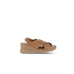 Bueno Shoes Taba Deri Kadın Dolgu Topuklu Sandalet 01wa0508