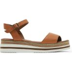 Bueno Shoes Taba Deri Kadın Düz Sandalet 01WQ1612 01WQ1612