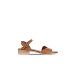 Bueno Shoes Taba Koyu Deri Kadın Az Topuklu Sandalet 01wa7308