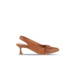 Bueno Shoes Taba Koyu Deri Kadın Topuklu Ayakkabı 01WA1306