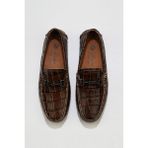 Bueno Shoes Taba Kroko Deri Erkek Klasik Ayakkabı
