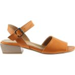 Bueno Shoes Turuncu Deri Kadın Topuklu Sandalet