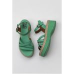 Bueno Shoes Yeşil Koyu Deri Kadın Düz Sandalet 01WY8203 01WY8203