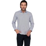 Buenza 3B8M0221D129 Lacivert Ekose 3258 Uzun Kol Slim Fit Erkek Gömlek