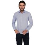 Buenza 3B8M0221D129 Mavi Ekose Uzun Kol Slim Fit Erkek Gömlek