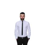 Buenza 41104 Beyaz Slim Fit Noktalı Erkek Gömlek