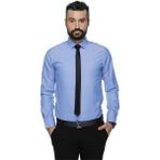 Buenza 41104 Mavi Slim Fit Noktalı Erkek Gömlek