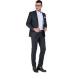 Buenza 6 Drop Dar Kalıp Slim Fit Erkek Takım Elbise - Füme - 46