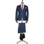 Buenza Ekose Julien Slim Fit Lacivert Erkek Takım Elbise - 48 - 6 Drop