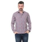 Buenza SRY 014 Bordo Soft Ekose Uzun Kol Erkek Gömlek