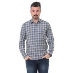 Buenza SRY 014 Kahverengi Soft Ekose Uzun Kol Erkek Gömlek