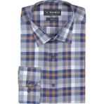 Buenza SRY 037 Kahverengi Ekose Slim Fit Uzun Kol Erkek Gömlek