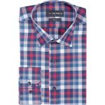 Buenza SRY 037 Kırmızı Ekose Slim Fit Uzun Kol Erkek Gömlek