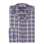Buenza SRY 058 Hardal Soft Ekose Slim Fit Uzun Kol Erkek Gömlek