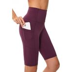 Buepeara Spor tayt, kadın spor pantolonu, cepli, yüksek bel tayt, koşu pantolonu, fitness pantolonu, spor ve günlük kullanım için, Y3182-65 (Lila), XXL