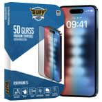 Buff iPhone 15 5D Glass Şeffaf Ekran Koruyucu