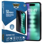 Buff iPhone 15 Plus 5D Privacy Ekran Koruyucu