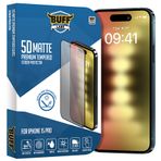 Buff iPhone 15 Pro 5D Matte Şeffaf Ekran Koruyucu