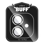 Buff iPhone 16 Plus / iPhone 16 V2 Gümüş Metal Kamera Lens Koruyucu