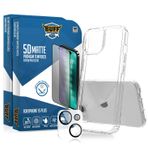 Buff iPhone Avantaj Paket - 2x5D Ekran Koruyucu + Şeffaf Hybrid Kılıf + Lens Koruyucu (Mat (5D Matte), iPhone 15 Plus)