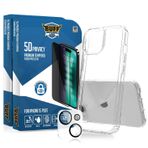 Buff iPhone Avantaj Paket - 2x5D Ekran Koruyucu + Şeffaf Hybrid Kılıf + Lens Koruyucu (Siyah (5D Privacy), iPhone 15 Plus)