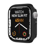 BUFF LABS Apple Watch 8/7 Uyumlu New Slim Fit Kılıf 45mm, Ekran Koruyuculu Akıllı Saat Kılıfı (Siyah)