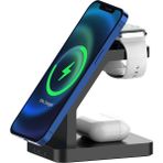 Buff Labs BL34 3 1 Magsafe Uyumlu 15W Telefon, Kulaklık, Watch Uyumlu Masaüstü Stand Kablosuz Şarj Cihazı - Standart