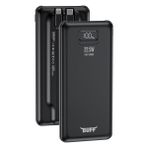 BUFF LABS BP17 22.5W 10.000Mah LCD Ekran Dahili Kablolu Taşınabilir Powerbank (Siyah)