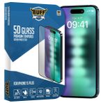 BUFF LABS Buff iPhone 15 Plus ile Uyumlu 5D Glass Ekran Koruyucu