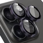 BUFF LABS Buff iPhone 15 Pro Max / 15 Pro Screen Protector 9H Safir Cam Kamera Metal Lens Koruyucu (Mor)
