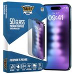 BUFF LABS Buff iPhone 15 Pro Max ile Uyumlu 5D Glass Ekran Koruyucu, Şeffaf