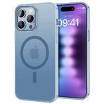 BUFF LABS Buff iPhone 15 Pro Max ile Uyumlu TaoFit Manyetik Yarı Saydam Metal Çerçeve Kılıf (Mavi)