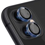 BUFF LABS iPhone 11 Screen Protector 9H Safir Cam Kamera Metal Lens Koruyucu (Koyu Mavi)