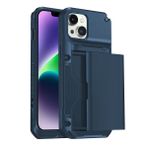 BUFF LABS iPhone 14 Plus Slide Armor Case Sürgülü Kart Hazneli Koruyucu Kılıf (Mavi)