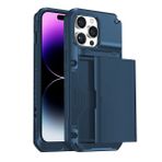 BUFF LABS iPhone 14 Pro Max Slide Armor Case Sürgülü Kart Hazneli Koruyucu Kılıf (Mavi)