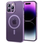 BUFF LABS iPhone 14 Pro Max TaoFit Manyetik Yarı Saydam Metal Çerçeve Kılıf (Mor)
