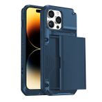 BUFF LABS iPhone 14 Pro Slide Armor Case Sürgülü Kart Hazneli Koruyucu Kılıf (Mavi)