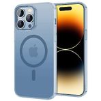 BUFF LABS iPhone 14 Pro TaoFit Manyetik Yarı Saydam Metal Çerçeve Kılıf (Mavi)